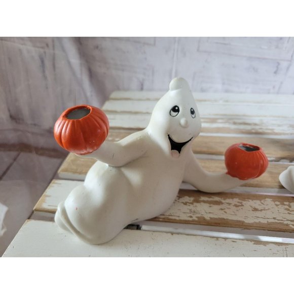 Vintage ceramic ghost candelabra decor candle hold - Picture 3 of 9